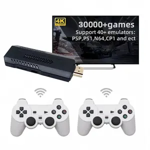 X2 Retro Game Stick, Plug and Play Video Game Stick with 30,000 Games, 64G Retro Arcade Game Emulator Handheld Game Console 4K with Dual 2.4G Controllers