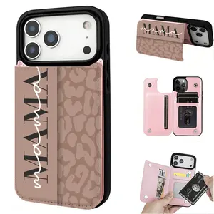 Phone Case - Mom/Wallet Card Holder, with Credit Card Slots, Multifunctional Phone Case, Cute Phone Case, Suitable for iPhone 17/16/15/14/13/12, the Perfect Holiday Gift for Friends and Family.