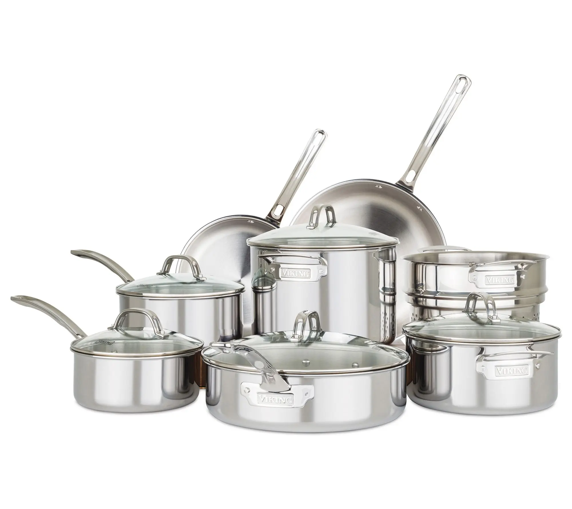 Viking 13-Piece Stainless Steel 3-Ply CookwareSet Viking 13-Piece Stainless Steel 3-Ply CookwareSet