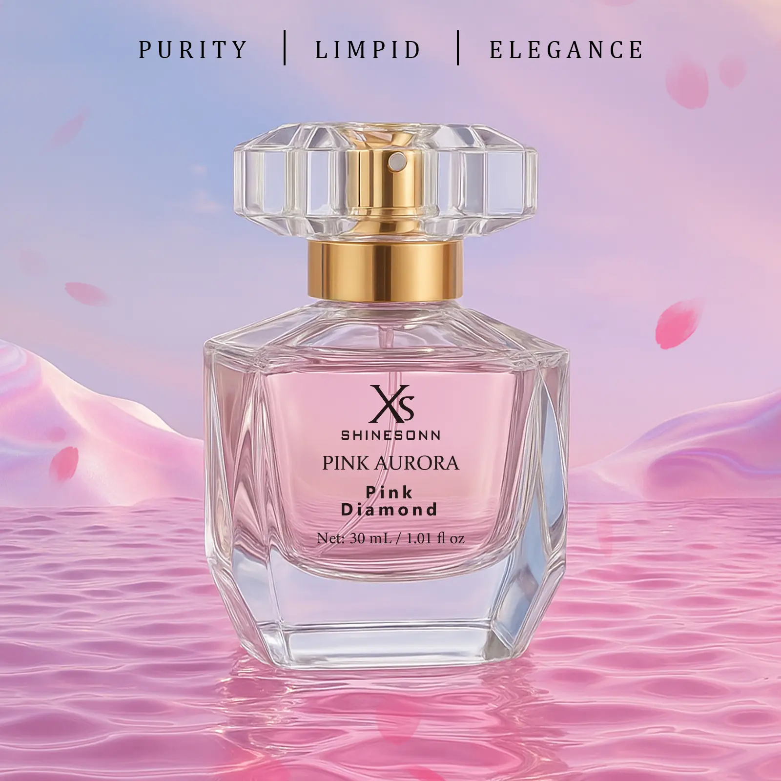 SHINESONN 30ml (1.01 fl oz) Alcohol-Based Pink Diamond Eau de Toilette - Women's Perfumes, Elegant Floral Chypre Fragrance Spray in Crystal Bottle, Summer Vibe Gift, Perfumes For Women, Women Perfumes