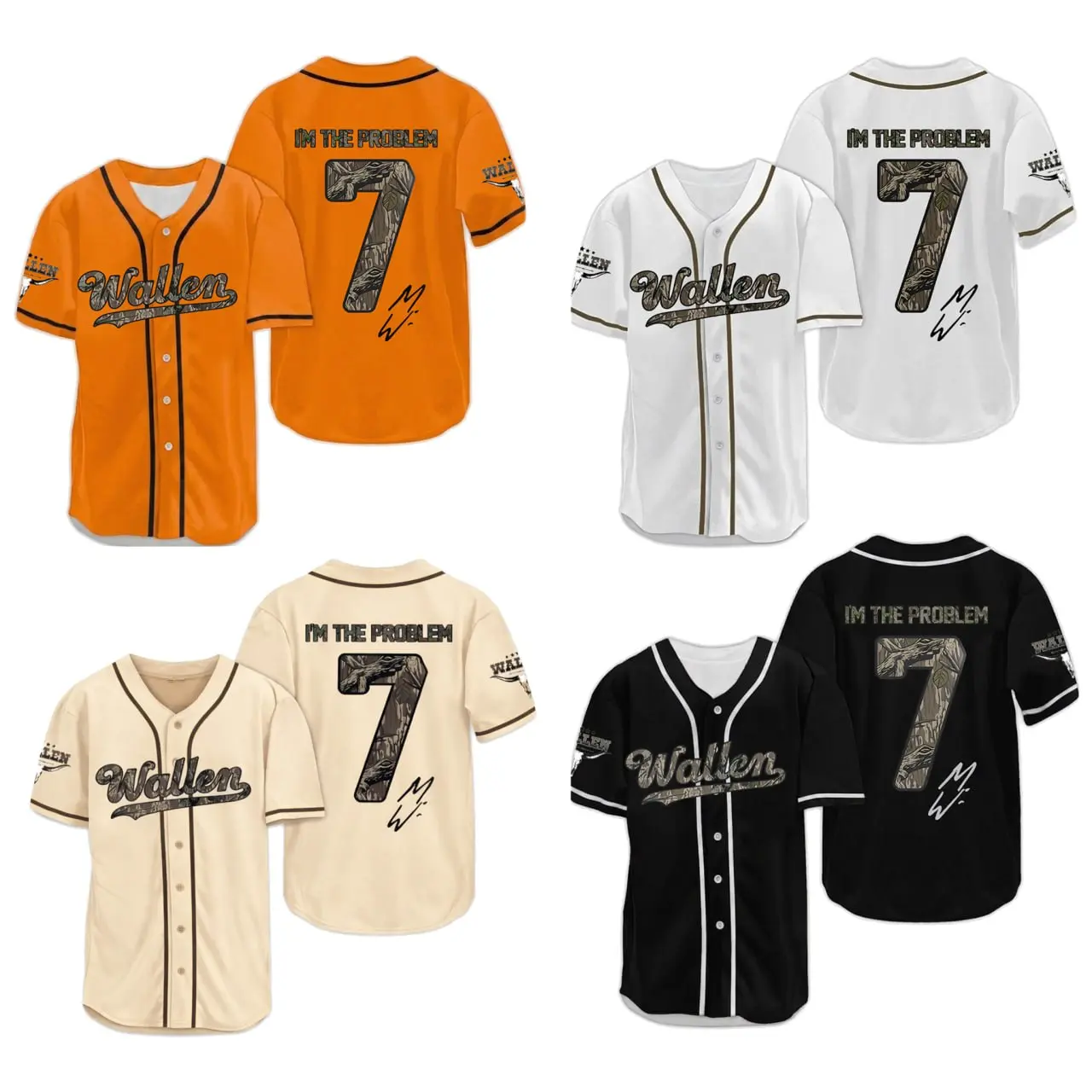 7 Wallen Baseball Jersey, I'm The Problem Country Music Shirt For Unisex, Tour 2026 Fan Gift, Still The Problem Tour 2026 Short Sleeve Shirt Button-Up Retro Tour Style