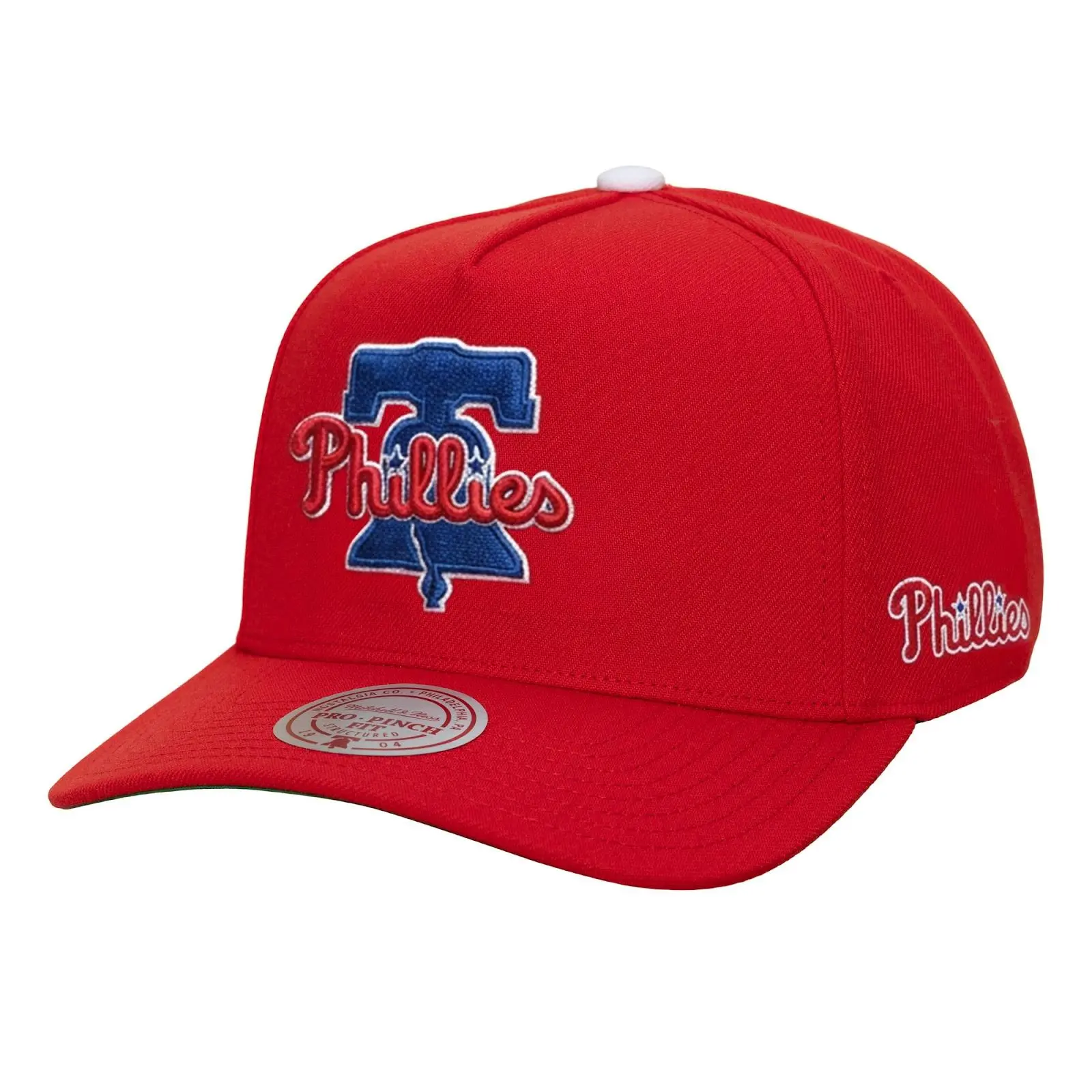 Philadelphia Phillies Red Legendary Away Pro Pinch Snapback Hat MLB Throwback Cap Adjustable Fan Gear Mitchell & Ness