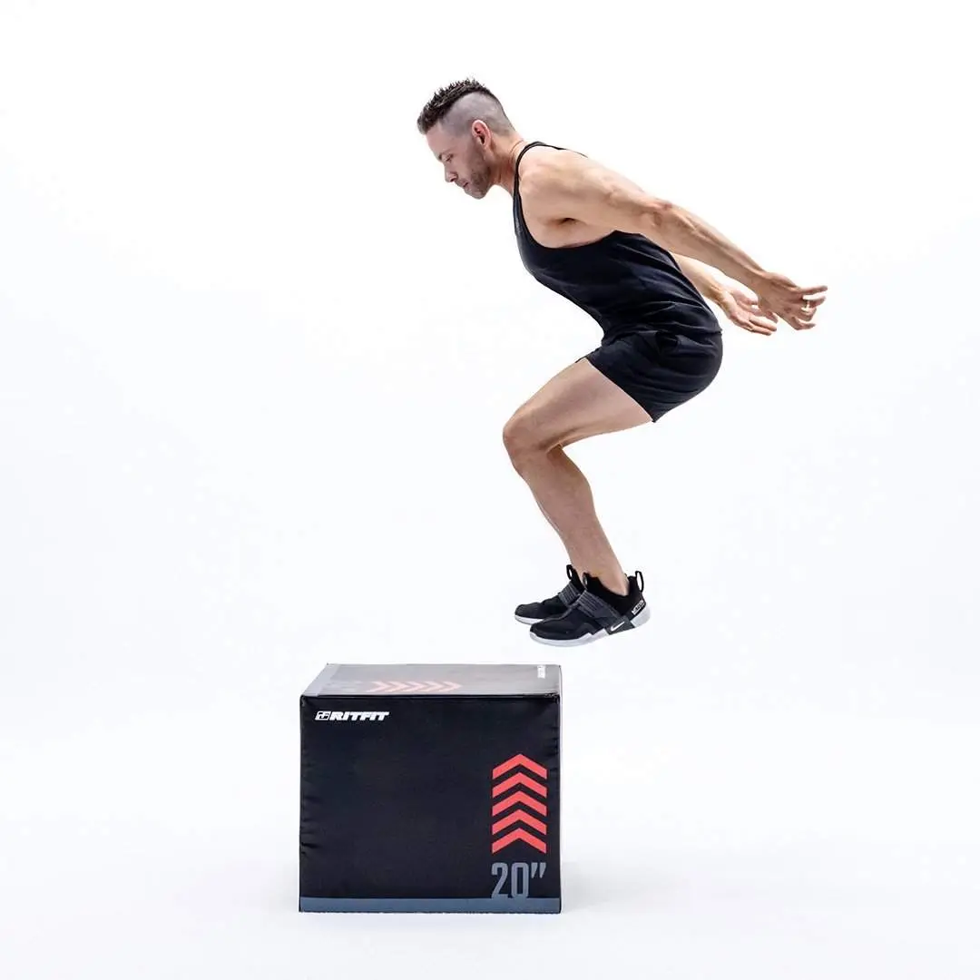 RITFIT 3-in-1 High-Density Foam Plyometric Jumping Box - Soft Padding, Non-Slip Surface, 440-lb Weight Limit, Multi-Size Exercise Equipment for Plyometric Training, Garage Workouts to Boost Explosiveness & Reduce Injury Risk, Home Gym, Box Jumps