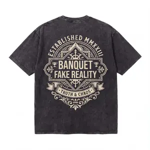 Lawless Row Banquet Fake Reality Washed Cotton Tee | Truth & Chaos Streetwear