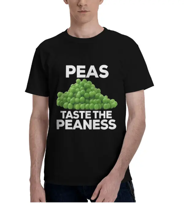 Peas Taste The Peaness Graphic T-Shirt, Funny Pun Crewneck Cotton Tops for Men Women, Comfy Casual Vegan Birthday Gift, Denim, Sneakers, Novelty, Linen, Shortsleeve, Classic, Fabric, Soft, Tee, Menswear, Round Neck, Funny Shirts, Tshirt, Food Humor, Print