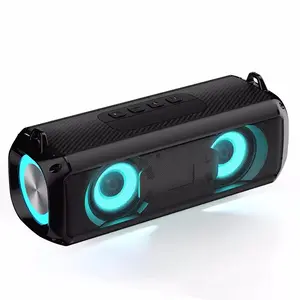 Portable Wireless Speaker, Rechargeable Subwoofer Speaker with LED Light, Multifunctional Bluetooth-compatible Speaker for Outdoor, Home, Office