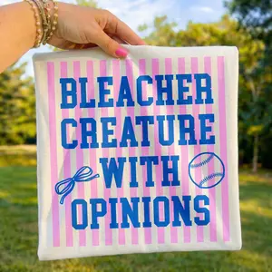 Bleacher Creature with Opinions Shirt  | Baseball Mom Aesthetic Tee | Funny Sports Fan Graphic Top | Game Day Oversized T-Shirt
