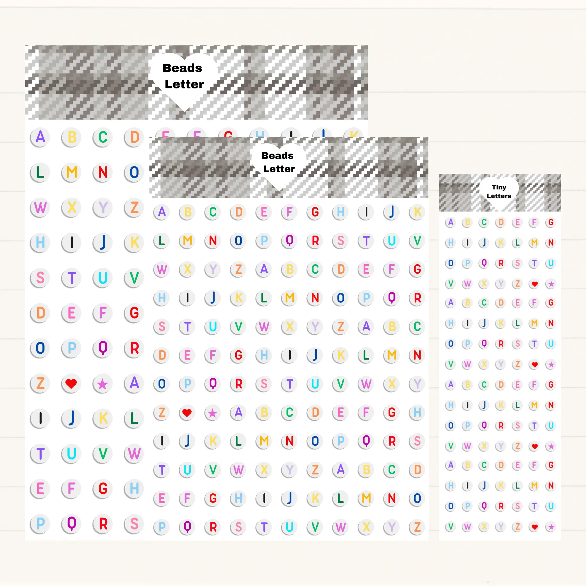 Colorful Bead Letter Stickers Colorful Bead Letter Stickers