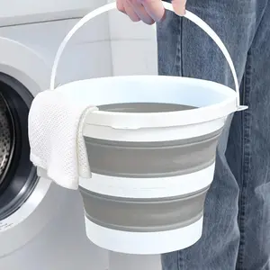 1pc Foldable Bucket - Ultra-Portable Water Bucket for Car Washing, Camping, & Travel - Space-Saving Design, Durable, Versatile Cleaning Tool - Ideal Household Gadget Camping Accessories Collapsible Water Container