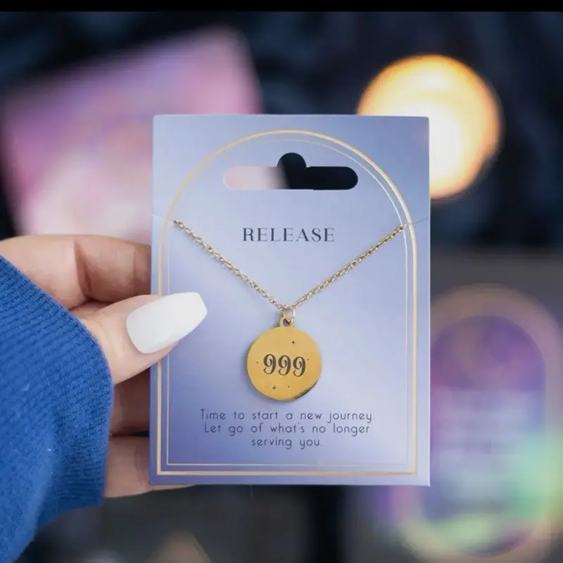 Angel Number 999 Gold Necklace - Time to Start a New Journey with a Symbolic Design and Gold Finish