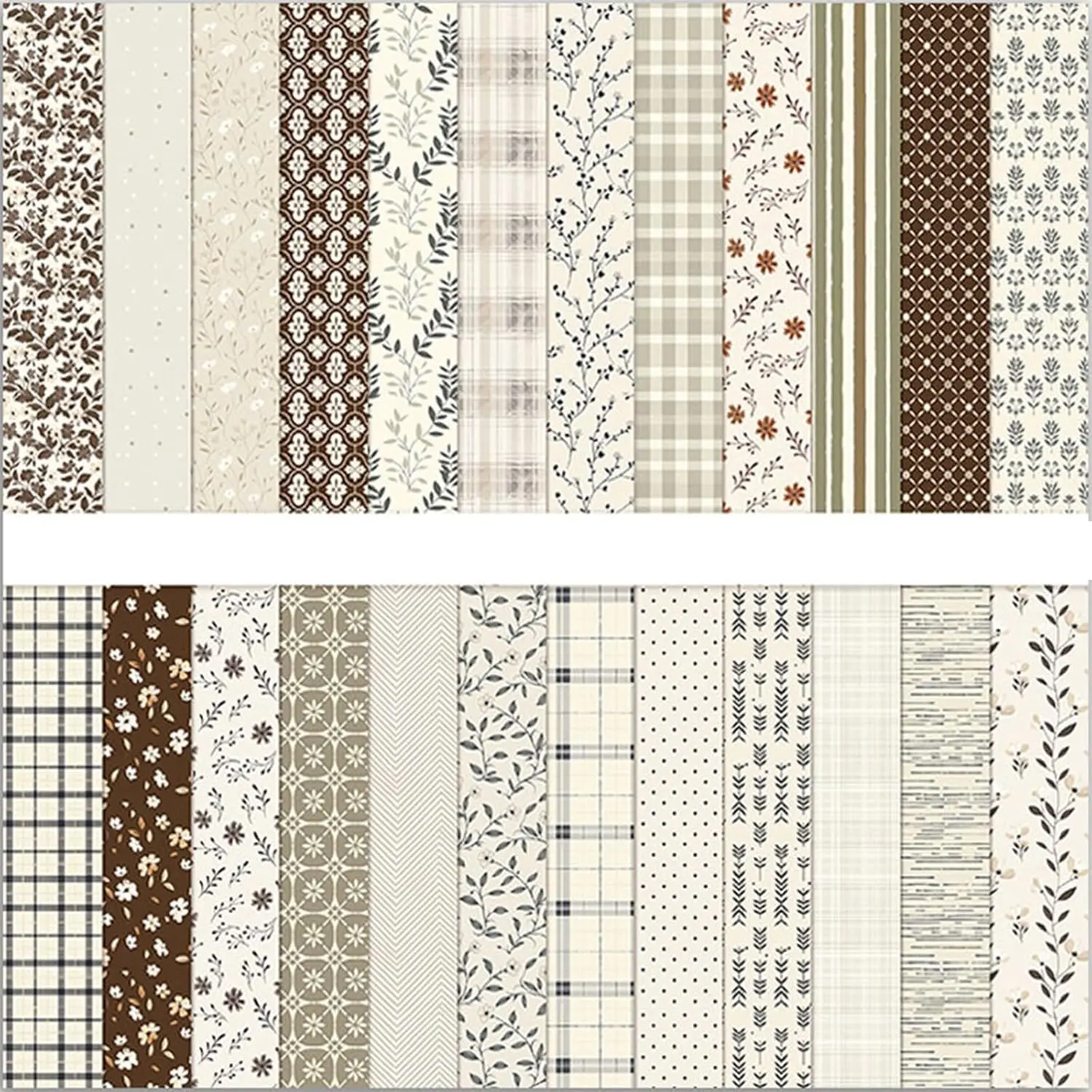 Scrapbook Paper 12x12 In Double Sided Decorative Paper for Scrapbooking, 24 Sheets/24 Designs Spring Floral Patterned Craft Paper for Junk Journals DIY Cards Album Decoration (Beige)