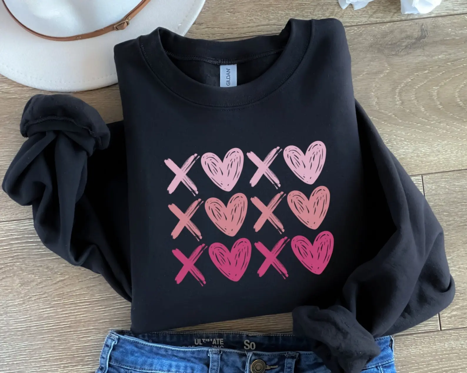 Hearts Valentine's Day Sweatshirt: Couple's Love Sweatshirt