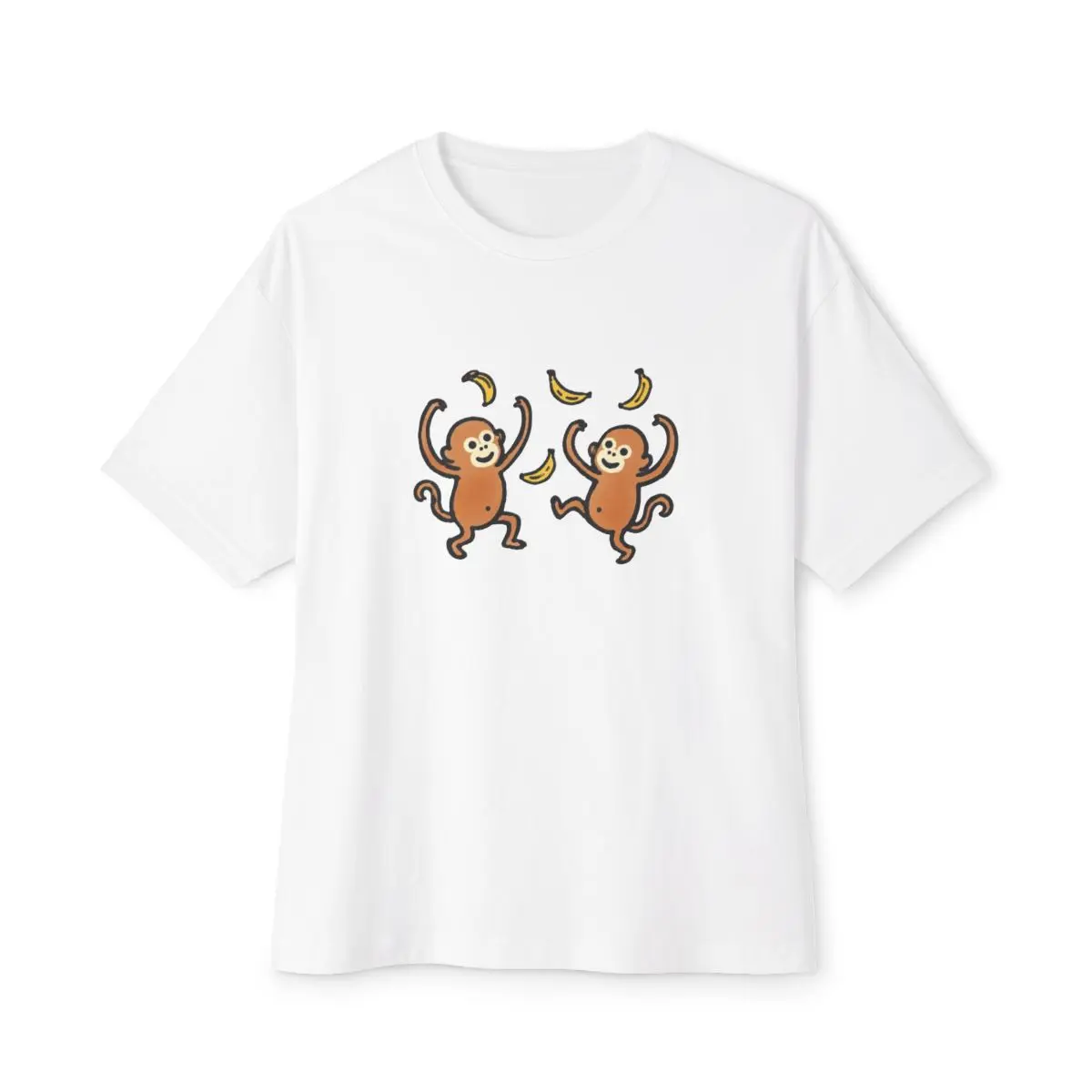Men's Short-Sleeve Boxy T-Shirt, Duo Monkey Design