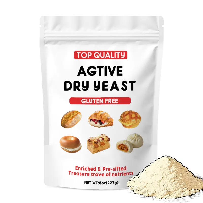 Wacacee Gluten-Free Fast-Acting Active Dry Yeast, 8 oz (227 g) Leavening Agent for Baked Flour-Based Pastries, Bread, Pizza Dough - Direct-to-Batter Use, Home Bakers' Baking Essential