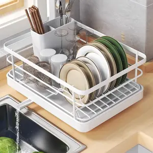 Stainless Steel Over-The-Sink Dual-Layer Dish Drying Rack, Automatic Drainage Rust-Resistant Space Saving Kitchen Organizer