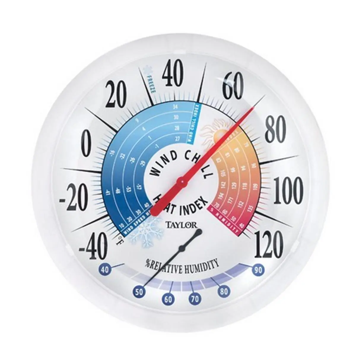Taylor Precision 6751 Temperature-Sensing Indoor-Outdoor Thermometer, 13.25 in., Wind Chill & Heat Monitoring, Temperature-Sensing Indoor-Outdoor Thermometers