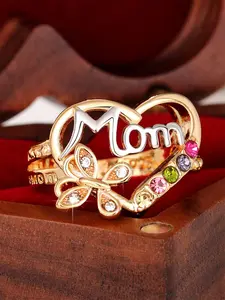 1 PC Gorgeous Cubic Zirconia Mom Ring For Women For Mother's Day Gift Anniversary Party Jewelry
