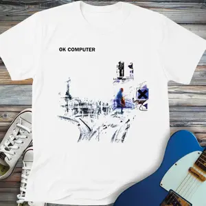 Retro Vintage OK Computer T-Shirt, Band Graphic Shirt, Unisex Casual 100% Cotton, Gift for Him, Gift for Her, Menswear Womenswear Top