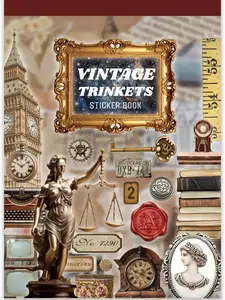 Vintage Trinkets Sticker Book – 30 Sheets, 308 PCS Retro Ephemera Stickers for Journaling, Scrapbooking, Planners & DIY Crafts, TikTokShopJumpstartSale