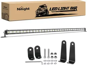 Nilight 31-Inch Ultra-Slim Single Row 90W Spot-Flood Combo Lightbar, Offroad Compatible Led Car Lights with Driving Light Strip for 4x4 Trucks, SUV Accessories