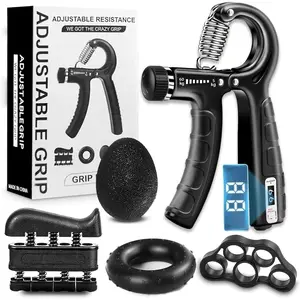 Homhut Grip Strength Trainer Kits (6-in-1), Adjustable Resistance Forearm Strengthener, Hand Gripper Strengthener for Muscle Building