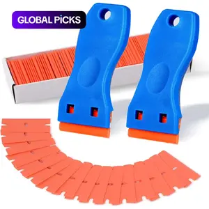 Plastic Razor Blade Scraper Tool with Plastic Blades, Cleaning Scraper Remover for Stickers, Decals, Adhesive & Paint, for Car Glass & Windows, Tool Accessories #GLOBAL PICKS
