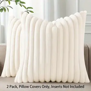 Luxury Faux Plush Throw Blanket and Pillow Set, Soft and Fluffy Design, 18x18 Inch Perfect Home Décor for Sofa and Living Room