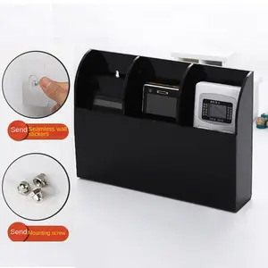 1 wall mounted standing dual-use remote control storage box, made of acrylic material, with a partition design, sturdy and durable, very suitable for storing and storing air conditioning remote controls, TV remote controls, and toy car remote controls