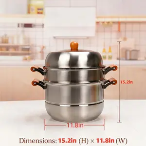 Multi-Layer Stainless Steel Steamer Works on Gas & Induction Perfect for Home Hotel Use Durable & Efficient Cookware