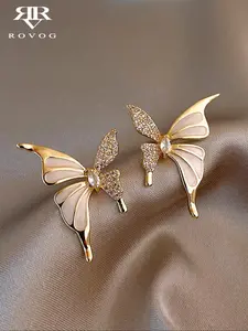 Luxurious Fashion Elegant Bow Design Ear Studs, Rhinestone Earrings for Women, Perfect for Parties and Gatherings, Unique Style Accessories