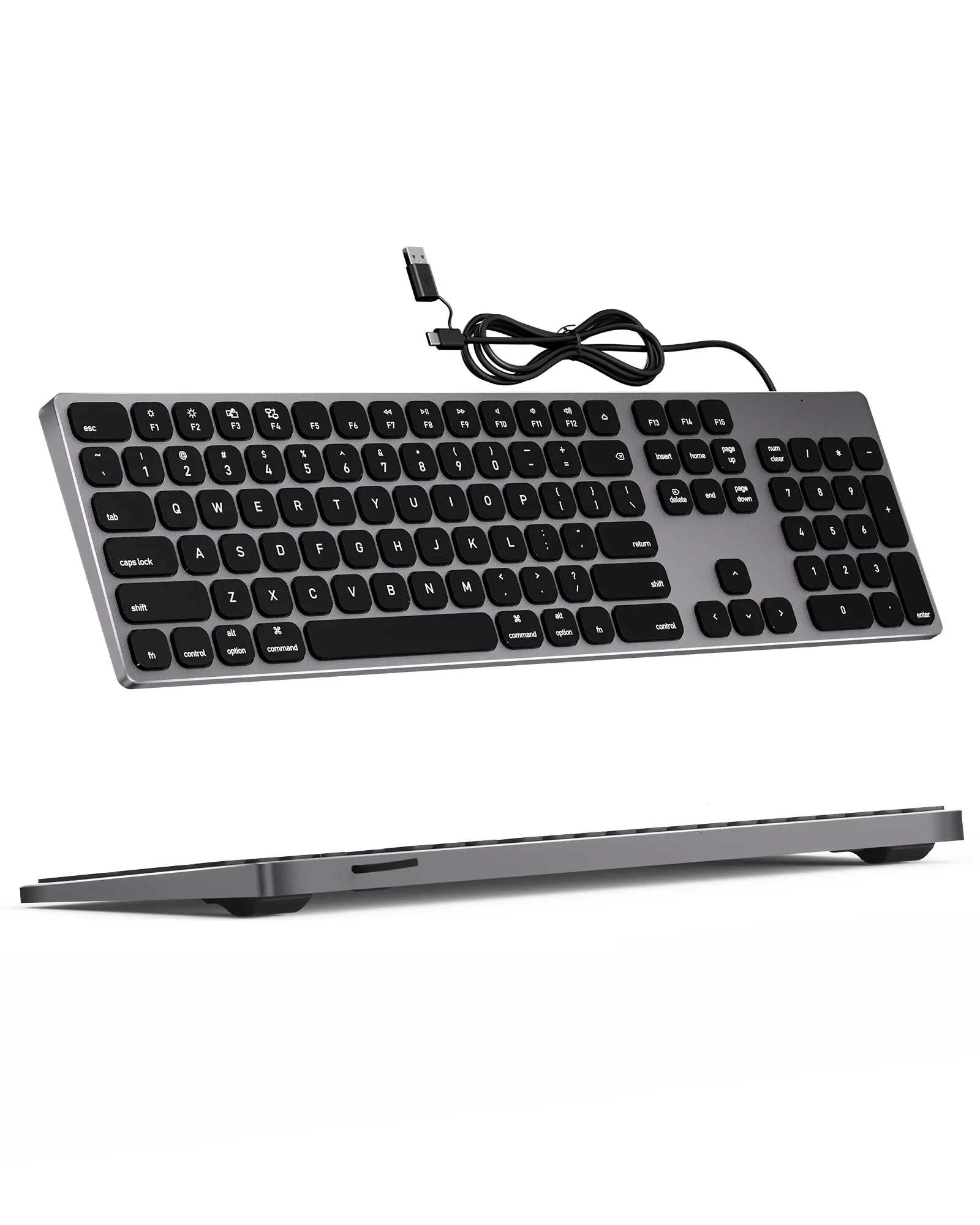 Yivandi All-Aluminium  Full Size Wired Keyboard for iMAC/Mac Mini/MacBook Pro/Air