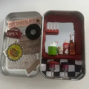 Handmade Mini Café Scene- Decorative Mini Diorama