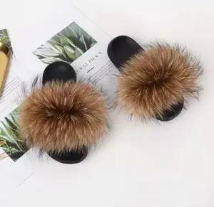 Furry Summer Open Toe Non-Slip Slippers Soft Cozy Faux Fur Comfortable Practical Flipflop for Indoor Outdoor Use Perfect for Vacation Vibes