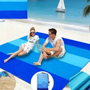 Stripe Pattern Waterproof Beach Blanket, Lightweight & Sandproof Picnic Mat for Travel, Camping, Hiking, Outdoor Blanket for Adults