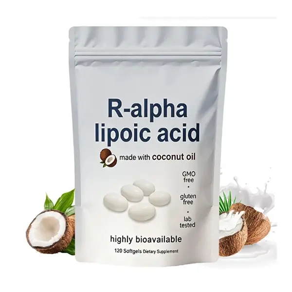 R-alpha Lipoic Acid 600mg With Coconut Oil, 120 Softgels, Antioxidant Support