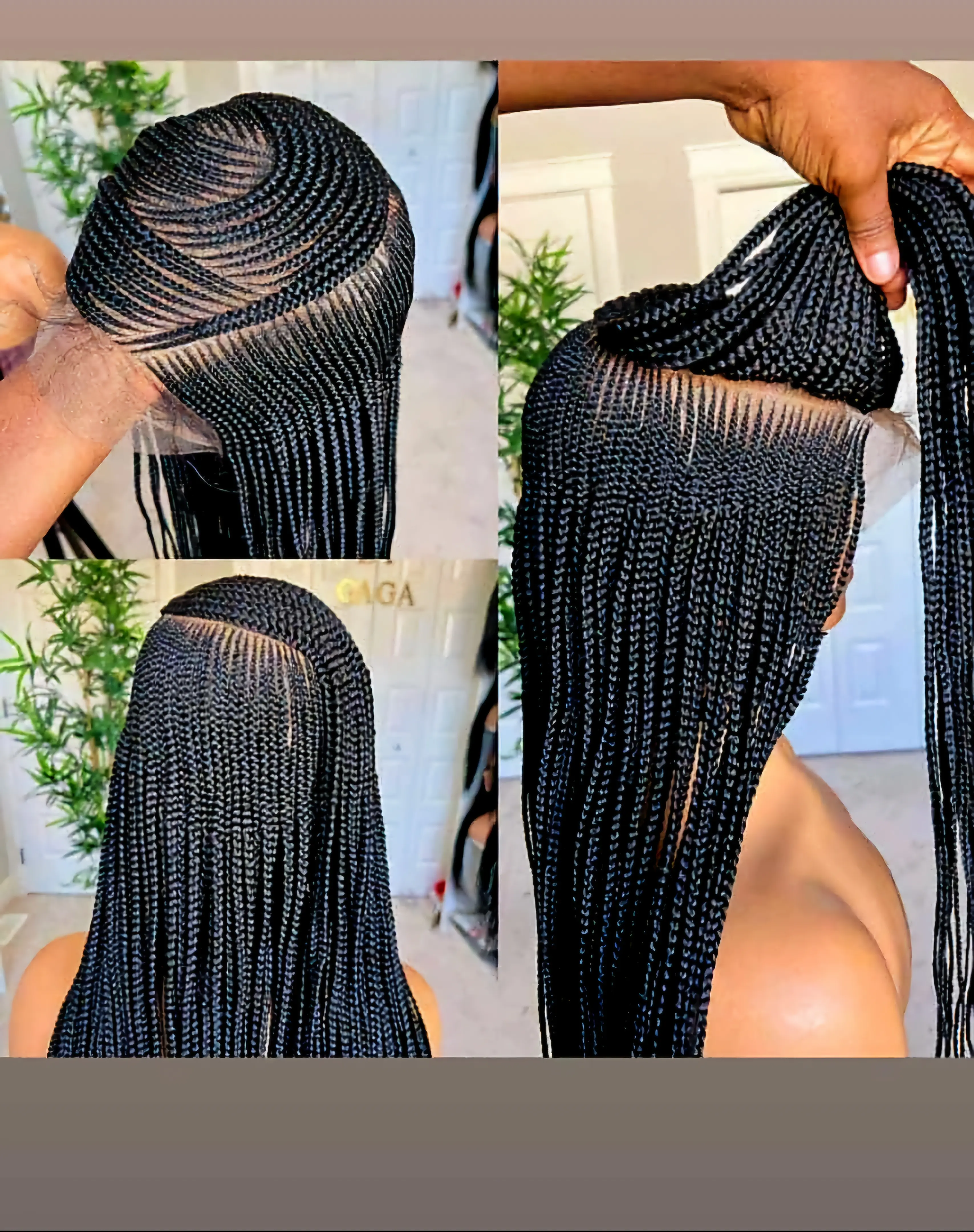 Black  36inches 360 full lace Braided Wig 006 - synthetic Braided Wig Style with Easy Styling & Comfortable Design for a Distinctive Look
