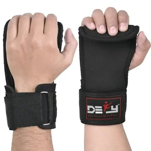 DEFY Lifting Grips for Weightlifting – Adjustable Gym Grips for Weight Lifting, Power Lifting Wrist Straps for Men & Women, Weight Lifting Grips for Deadlifts and Powerlifting