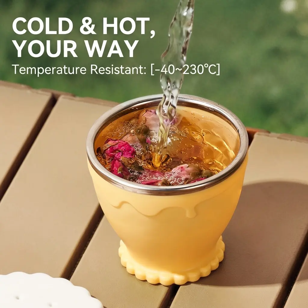 Collapsible Silicone Straw Cup with Lid, Portable Foldable Travel Drinking Cup for Kids and Adults, Reusable Leak-Resistant Beverage Cup for Camping, School, Office and Outdoor Activities