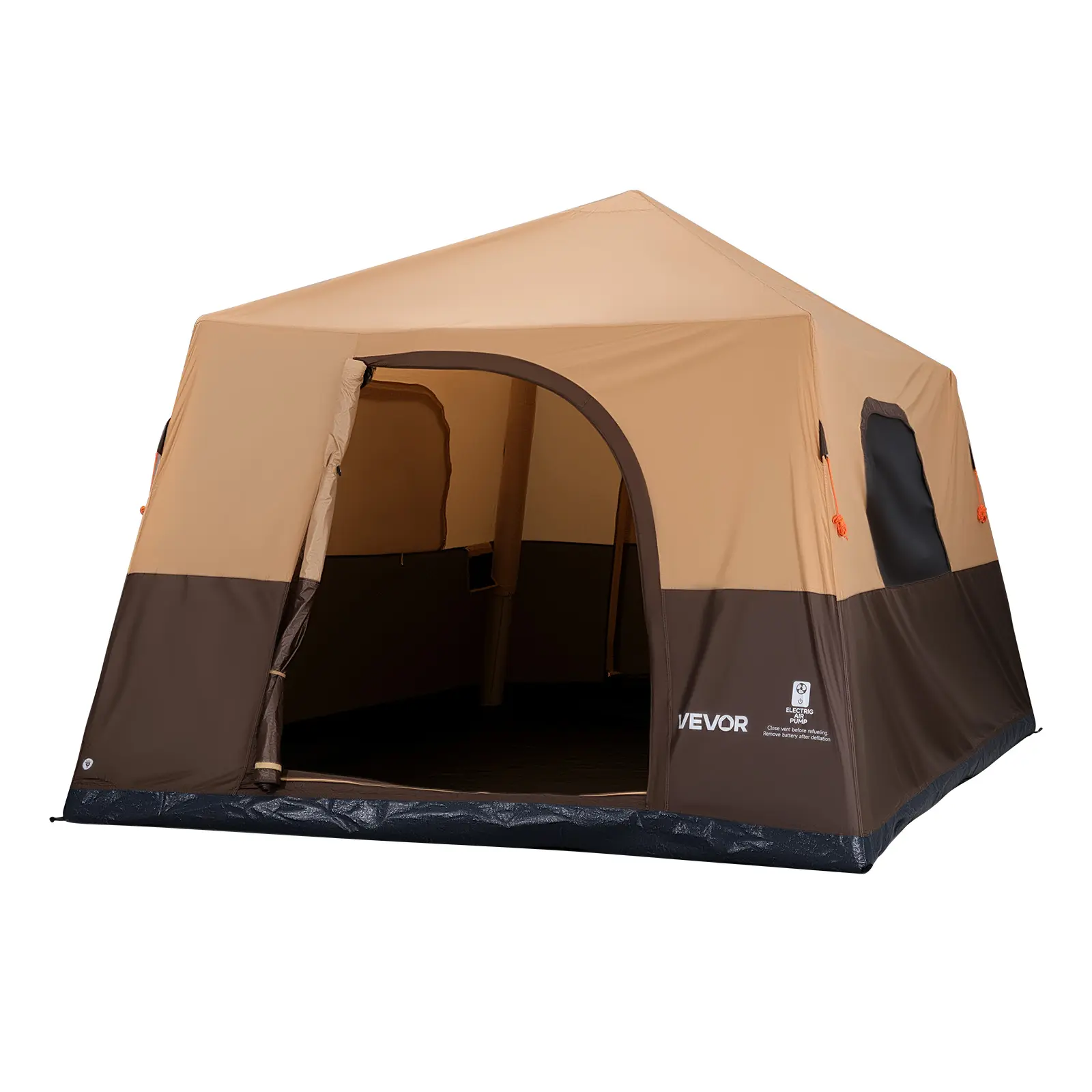 VEVOR 8-Person Inflatable Camping Tent, Waterproof Oxford Cabin-Style with Rechargeable Auto-Inflation Pump, for Family Glamping & Hiking, Instant Cabin Tents, Inflatable Tents