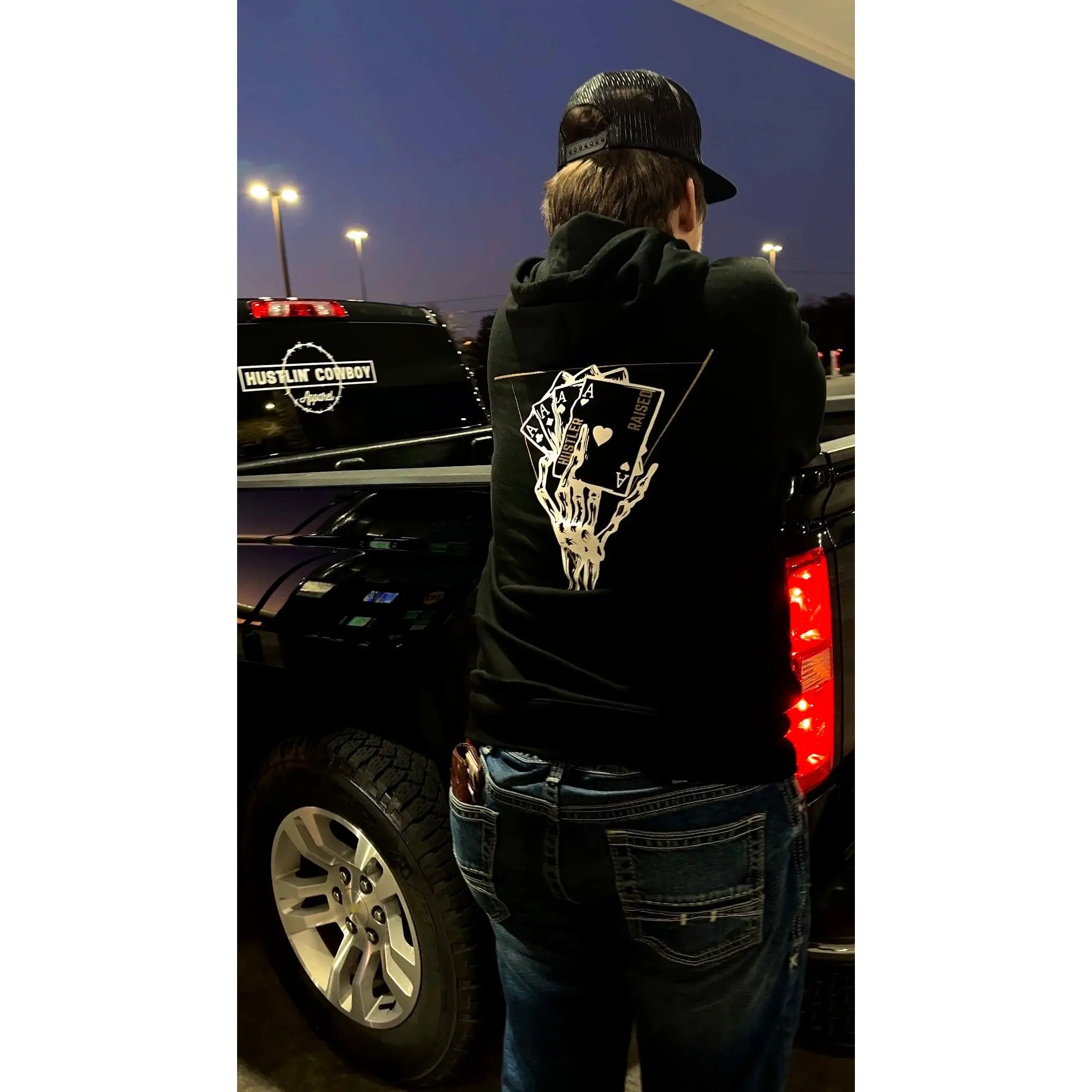 Hustler raised hoodie