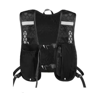 Unisex Trail Running Hiking Cycling Vest, Lightweight Backpack with Water Bottle Bag, Adjustable Straps, Reflective Design, Outdoor Sports Bag