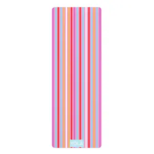 Miami Stripe Mat | Hot Pilates Mat – Non Slip Suede Yoga Mat