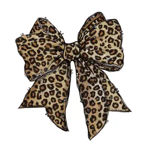 Leopard Bow Direct To Film Print, DTF Print, Ready To Press Print For T-Shirts
