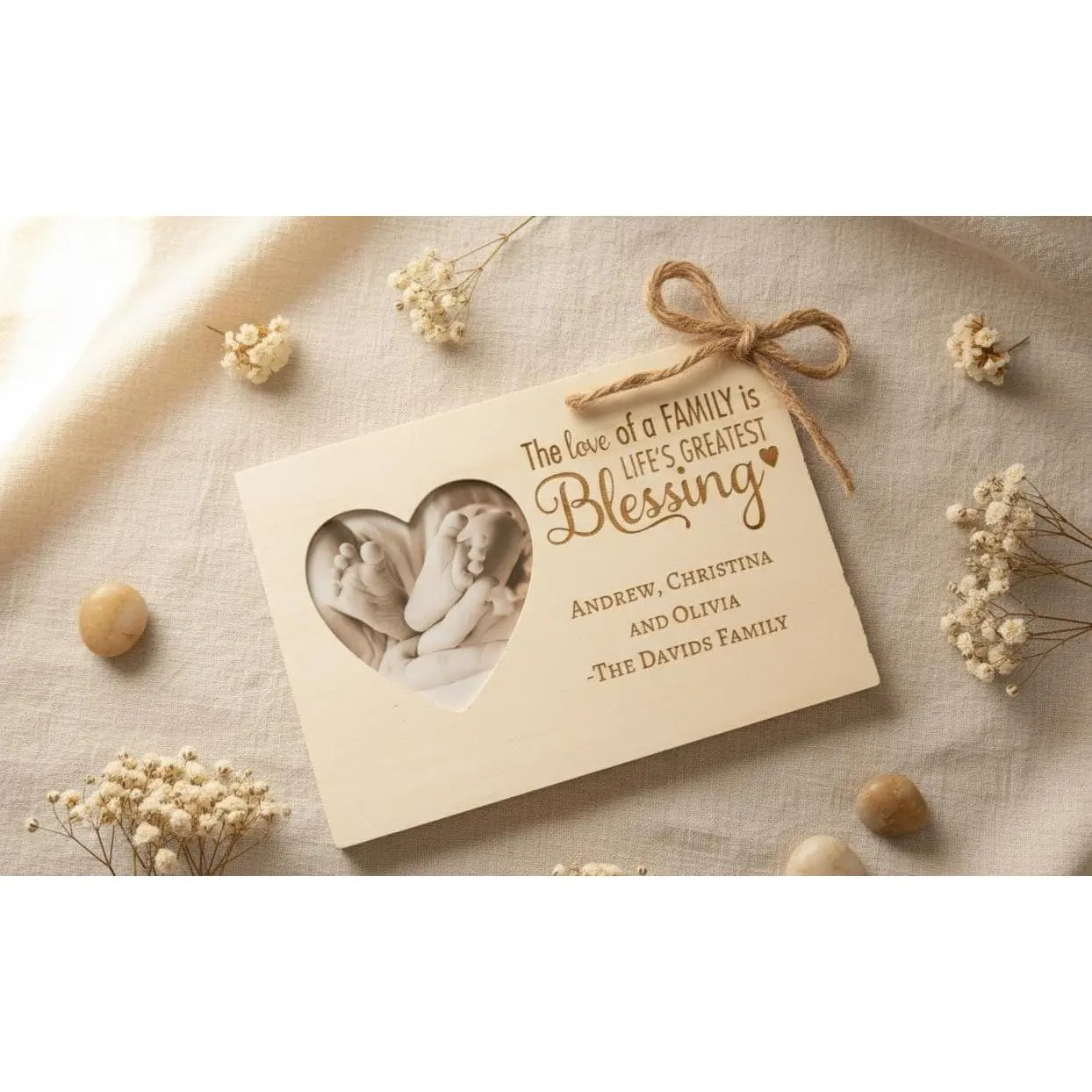 Personalized Family Photo Frame: Heart Accent