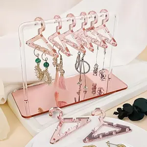 Acrylic Earring Display Rack with 8 Mini Hangers, Stylish Earring Organizer for Women and Girls, Perfect for Stud and Dangle Earrings, Boxes