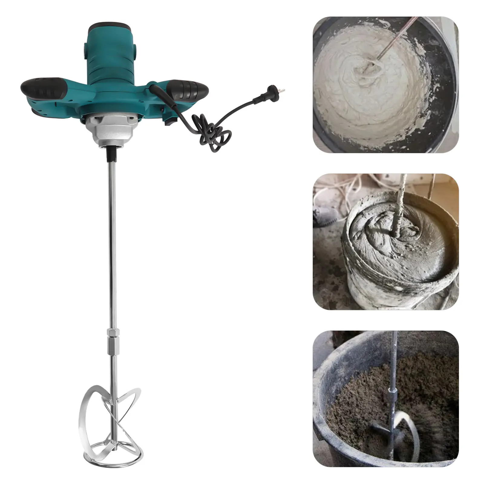 CNCEST 	 Handheld Concrete Mixer Cement Mud Mixer Portable Electric Concrete Plaster Mud