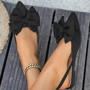 Fashion Pointed Toe Dress Flat Shoes for Women Comfortable Back Slingback Flats Fashion Casual Adjustable Ankle Strap Shoes