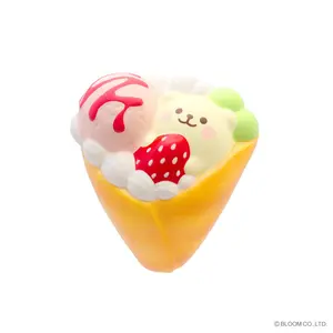 iBloom Squishy Marshmallow Bear’s Strawberry Crepe Mini Strawberry Kawaii Soft Scented Slow Rising Stress Relief