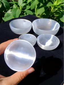 [High-Quality] Natural Selenite Crystal Bowl, Transparent Selenite Ornaments, Home Decor Gift, Meditation & Cleansing Tool, suitable for crystal enthusiasts and collectors, and witches. As a spiritual charging stand for decorative displays