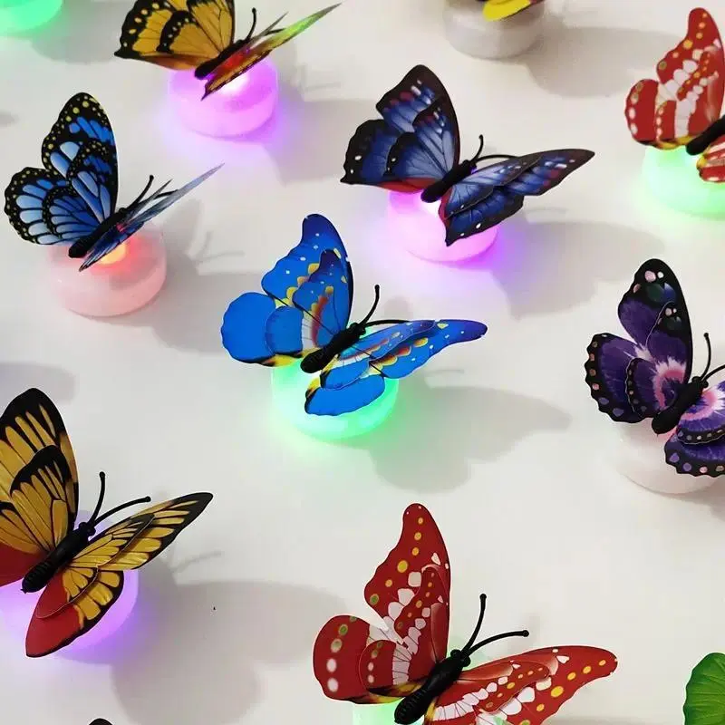 5PCS Plastic LED Butterfly Night Lights - Stickable, Creative DIY Funny Decorating Lights with Soft Lighting for Birthday Parties, Home - Educational Shape Sorter Accessory (Toys & Hobbies)
